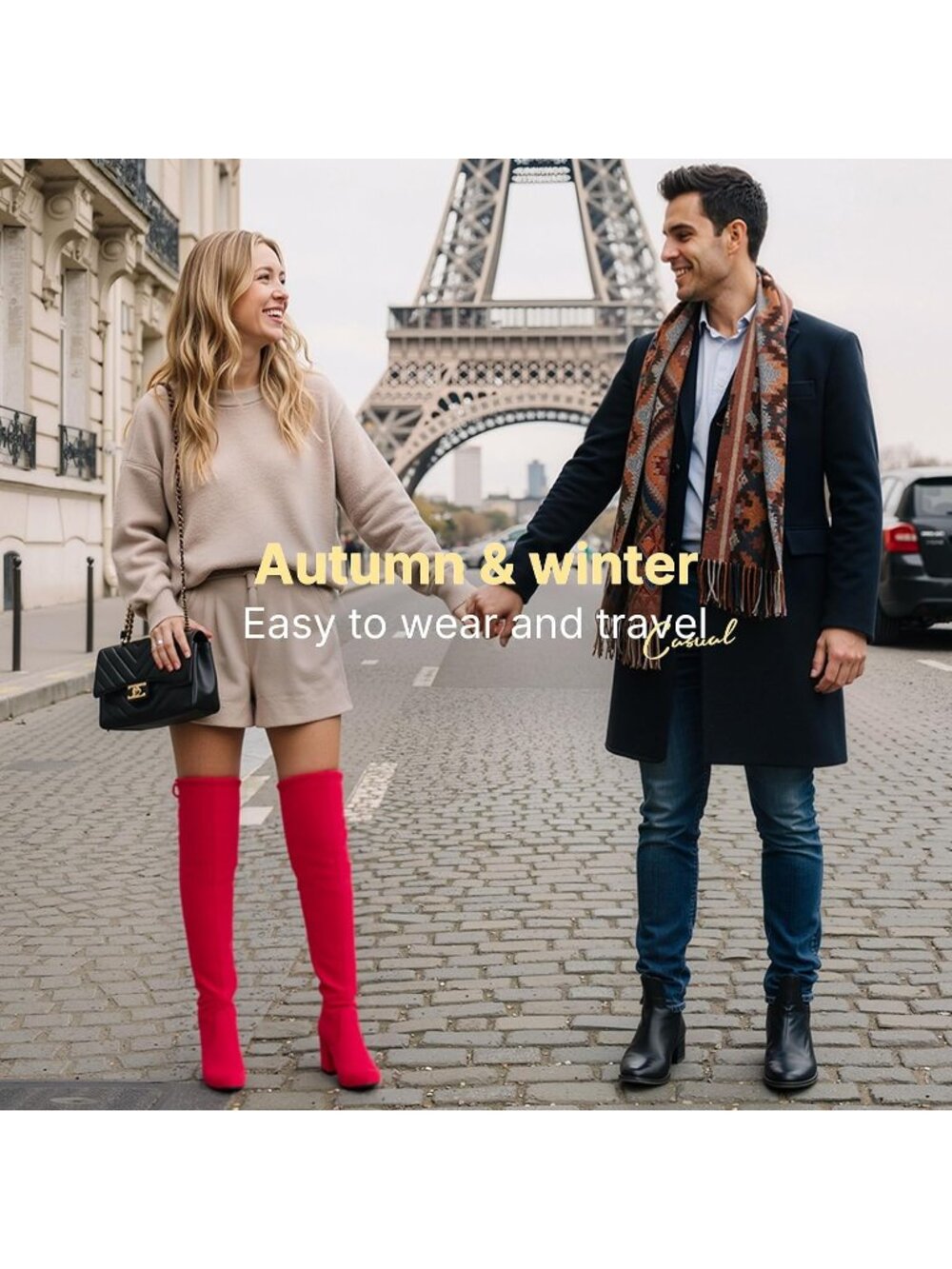 Women's Red Chunky Heel Round Toe Side Zipper Over The Knee Thigh High Boots - Picture 2 of 6